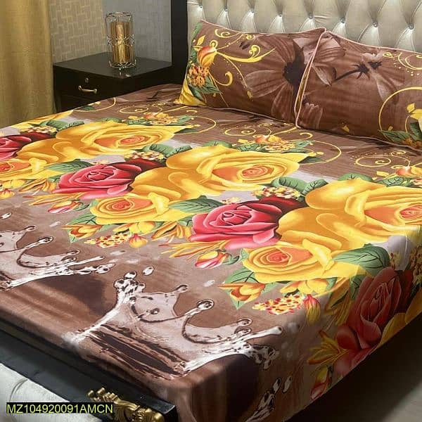 Product Name*: Crystal Cotton Printed Double Bedsheet 1