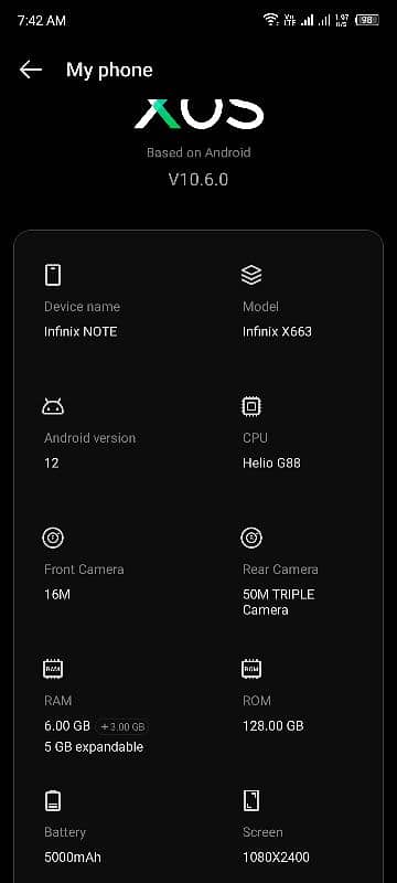 infinix note 11 (6+5/128 ) Gb box and charger avble 03199275676 whtsp 2