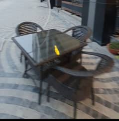 3 outdoor restaurant or garden table with 8 chairs