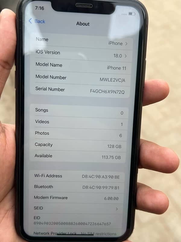 Iphone 11 Factory Unlock 128 80% BH 2