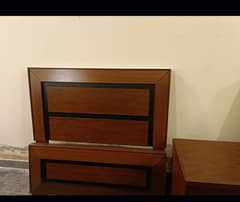 single bed, single poshish bed, wardrobe, dressing table, bed