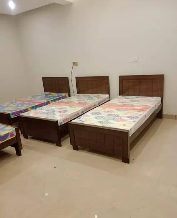 single bed, single poshish bed, wardrobe, dressing table, bed 8