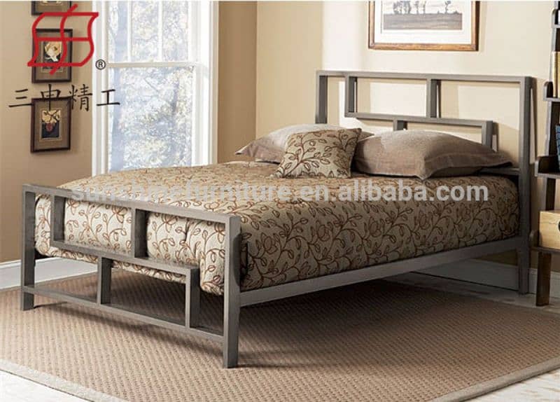 Iron bed / iron bed dressing side table / Double bed /Bed /  Furniture 3