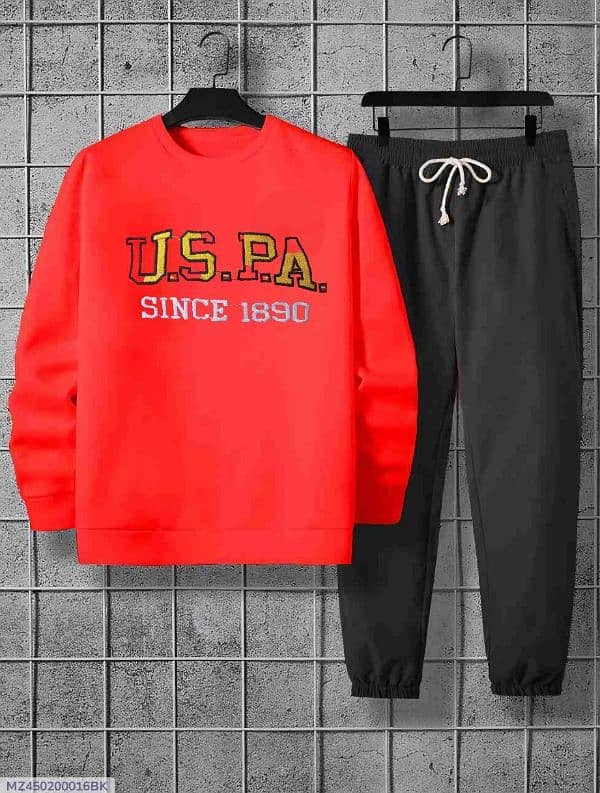 Men's Fleece Embroidered Sweatshirt Track suit 2