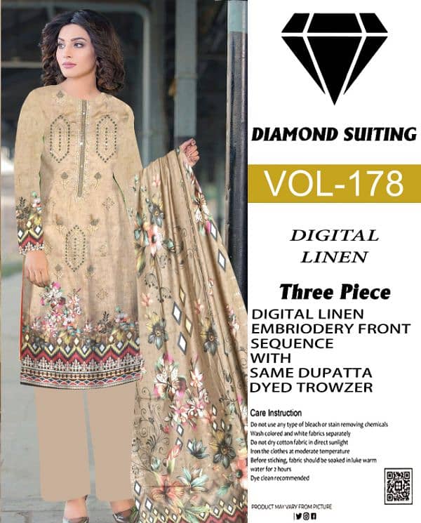 Digital Linen Suit 3pc 3