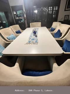 Brand new luxury Dining Table | wooden | 8seat Sofa chair | Marble Top