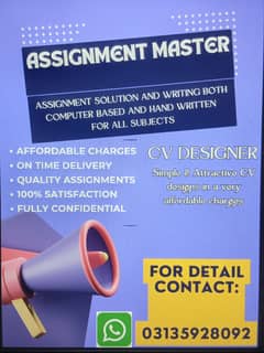 Assignment Solution, CV Designer, Tutoring