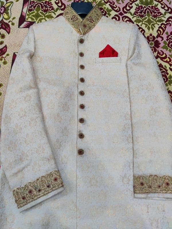 Sherwani / Groom sherwani / Wedding Sherwani / Off white sherwani 3