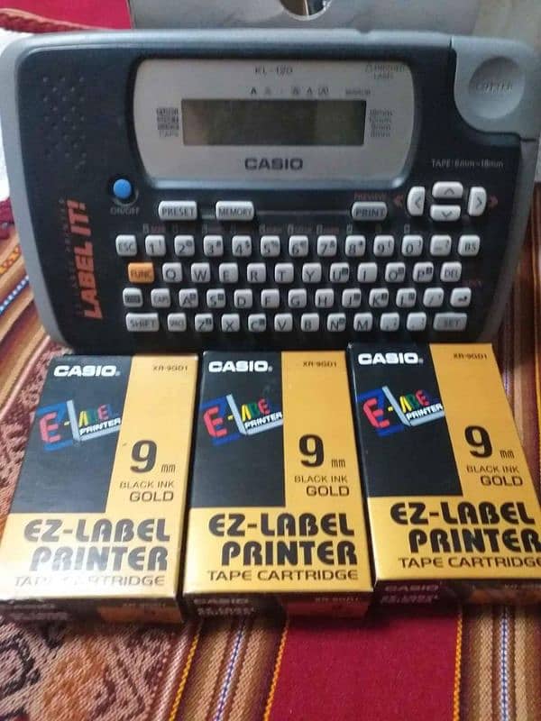 9mm & 12mm printing cartridges Casio label copier  yellow on black 6