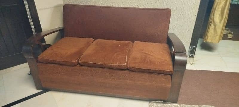 antique sofa 5 seater old design and old wood material 0