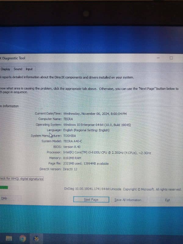 6th Gen Core i3 Toshiba 03452468348 10