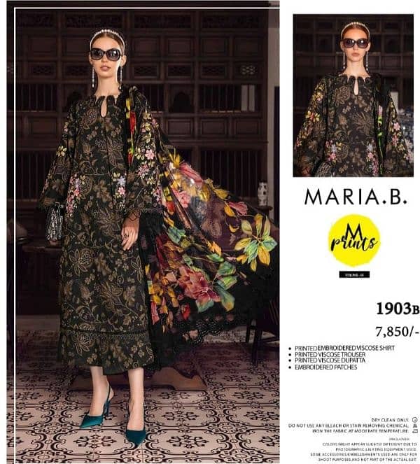 MARIA B VISCOSE/UNSTITCHED/3pcs/EMB NEW LATEST DESIGN 5