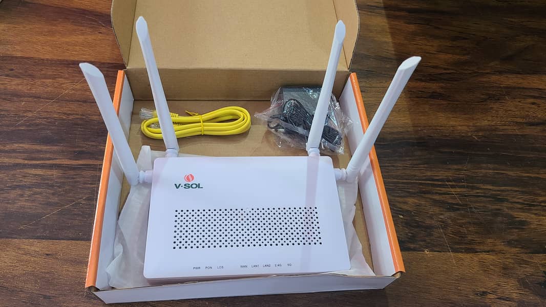 V. SOL XPON FIBER ROUTER V2802DAC WiFi 5 Dual Band (Box Pack) 8