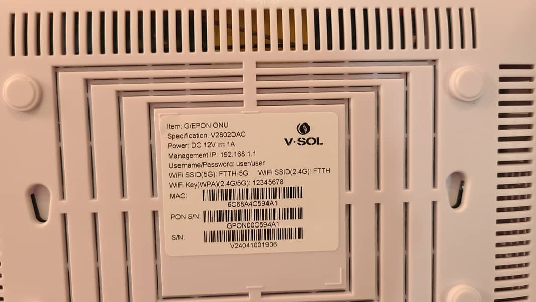 V. SOL XPON FIBER ROUTER V2802DAC WiFi 5 Dual Band (Box Pack) 19