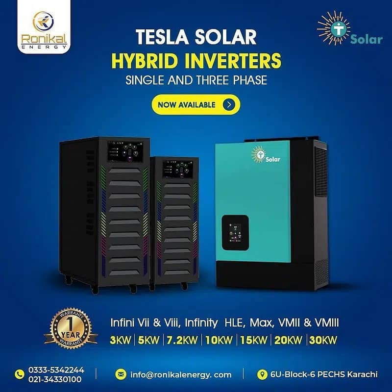 Tesla Infini VII,VIII 3,6Kw MPPT Single Phase Hybrid Solar Inverter 0