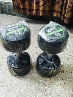 DUMBELLS RODS, WEIGHT PLATES GYM , RUBBER COATED DUMBELLS