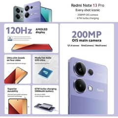 Redmi Note 13 Pro Purple Blue Open Box With Full Accessories .