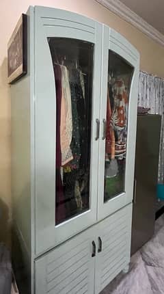 Hanging Glass Wardrobe with shelf section