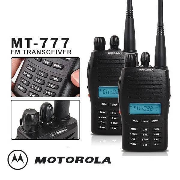 Motorola MT777 Two way radio walkie talkie handheld UHF-VHF Supported 0