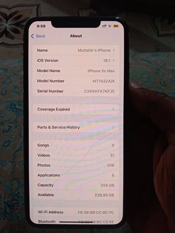 Iphone Xs Max 256 with Box Dual Physical Approved 6