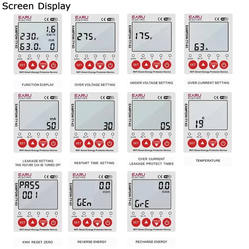 EARU Smart Wifi Switch Circuit Breaker Energy Meter Kwh Metering Moni 5