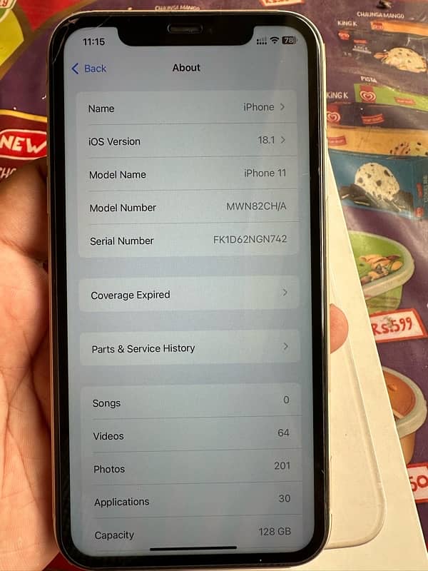 Iphone 11 128GB (PTA Approved Physical dual SIM) 8