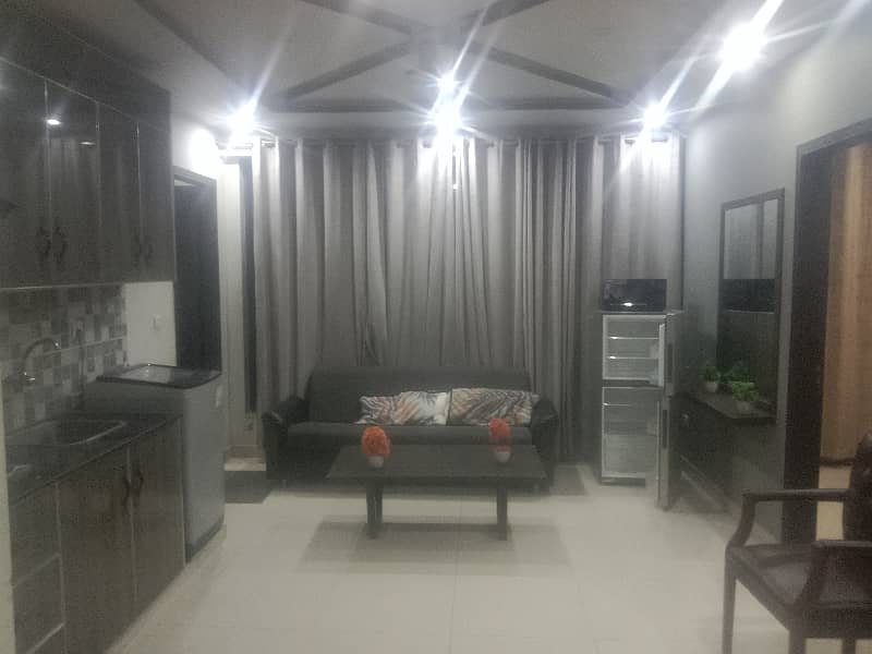 Two bed beautiful fully furnished apartment for rent in Secter C Bahria Town Lahore 1