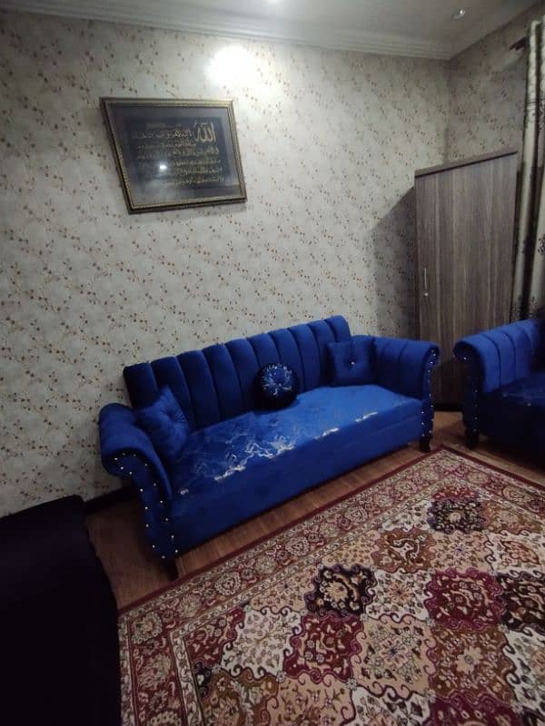 5 seater sofa blue colour 1