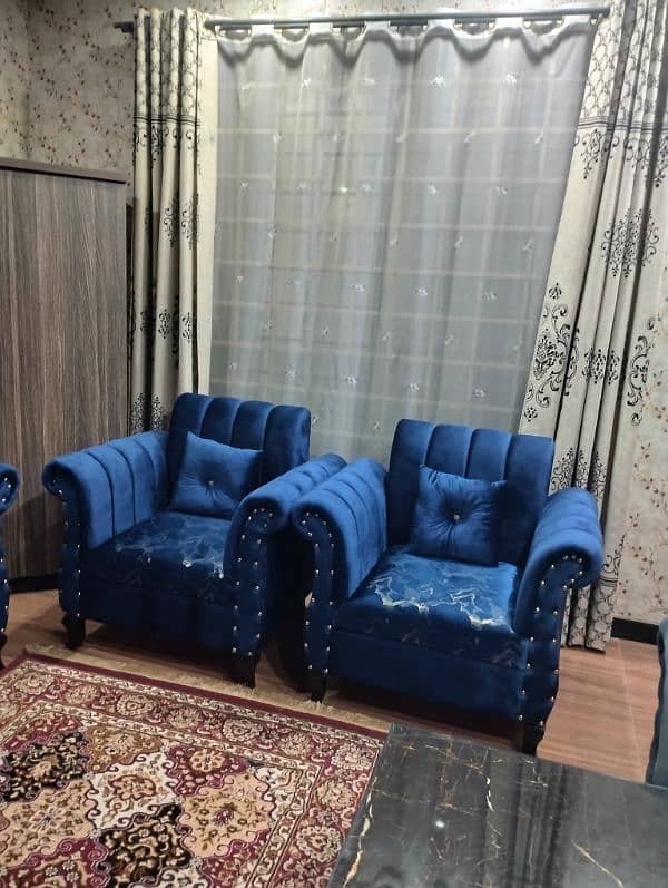 5 seater sofa blue colour 6