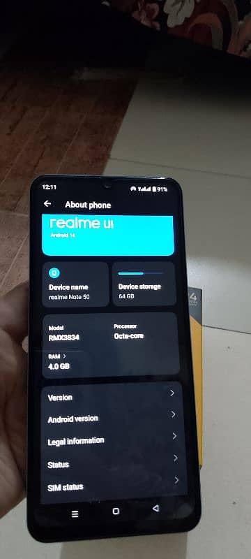 Realme Note 50               Ram/ Rom  4/64 0