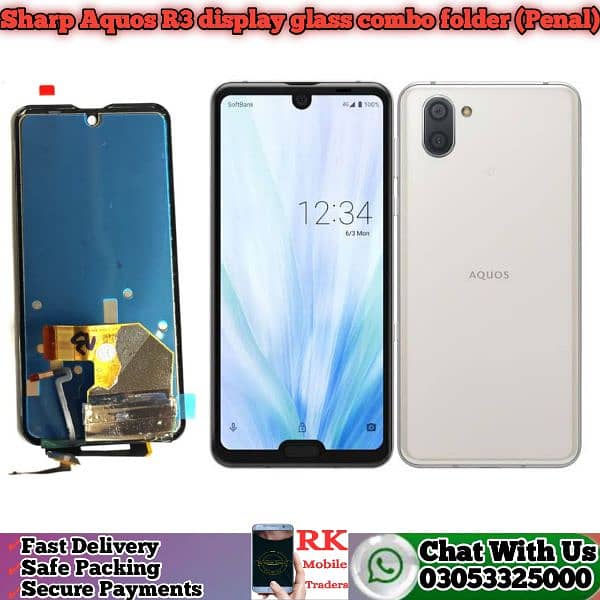 Sharp Aquos R2/R3/R5 Touch Glass/ Penal/ Back Glass/ Battery avb 1