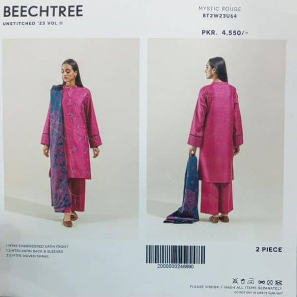 BEECHTREE/MORBAGH/2PCS/LADIES UNSTITCHED/LATEST DESIGN 6