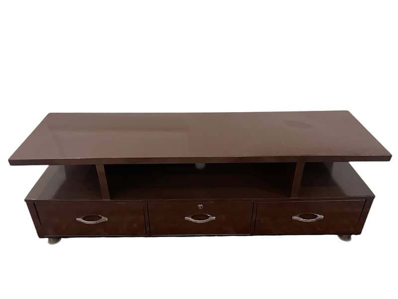 Modern Brown TV Table with Storage Drawers 0