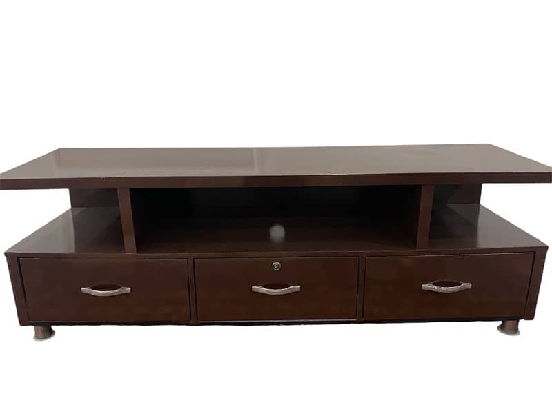 Modern Brown TV Table with Storage Drawers 1