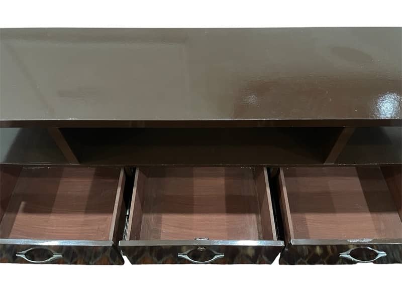 Modern Brown TV Table with Storage Drawers 2