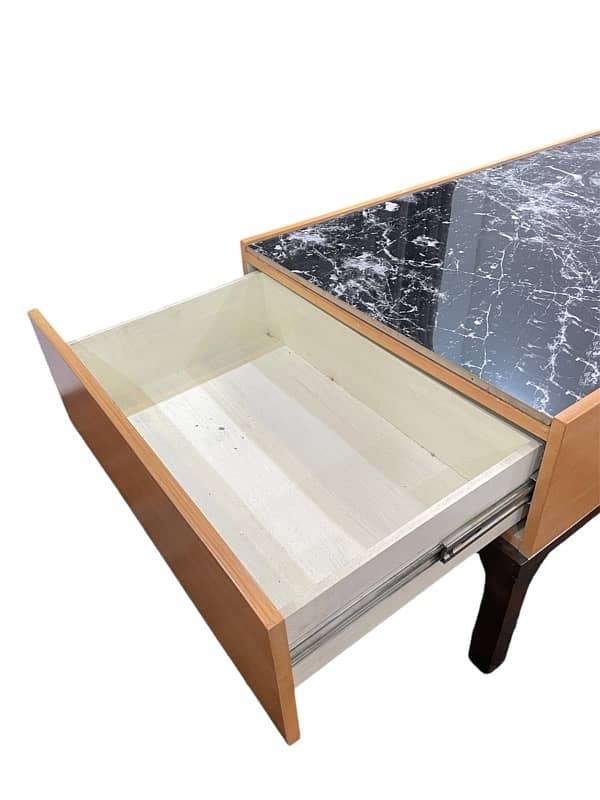 Elegant Marble-Top Coffee Table with Wooden Frame 2