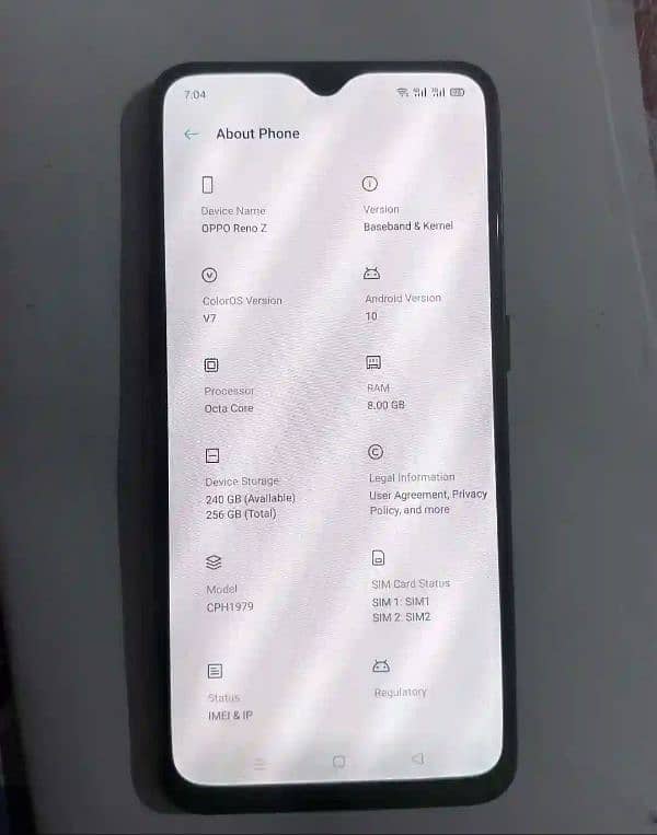 opp reno zf dual sim pta approved 8 256gb orignal ram tom 2