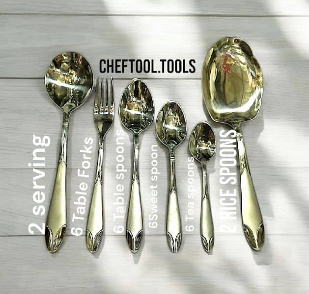 6-Piece Stainless Steel Dinner Spoon Set - Unique Designs 2