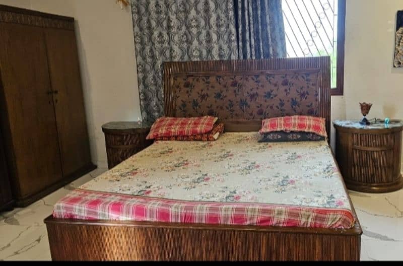 Twin Bed without Mattress / Side Tables / Two door Cupboard/  for sale 1