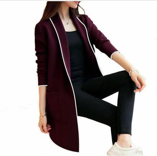 women's stitches Fleece plain lepal coat 2