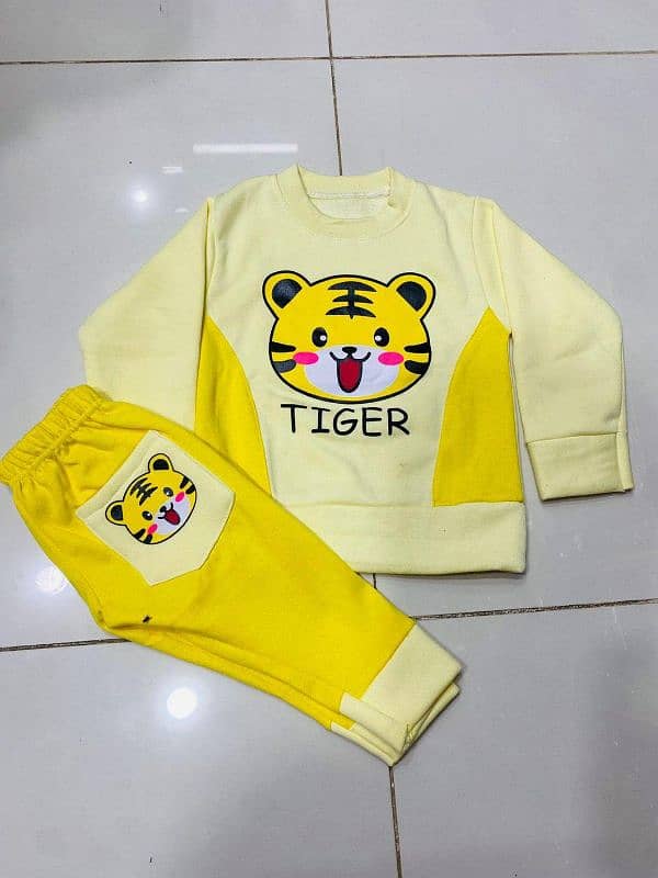 Cozy Yellow Fleece  Tracksuit Set for Boys & Girls  2 Pcs (r) 1