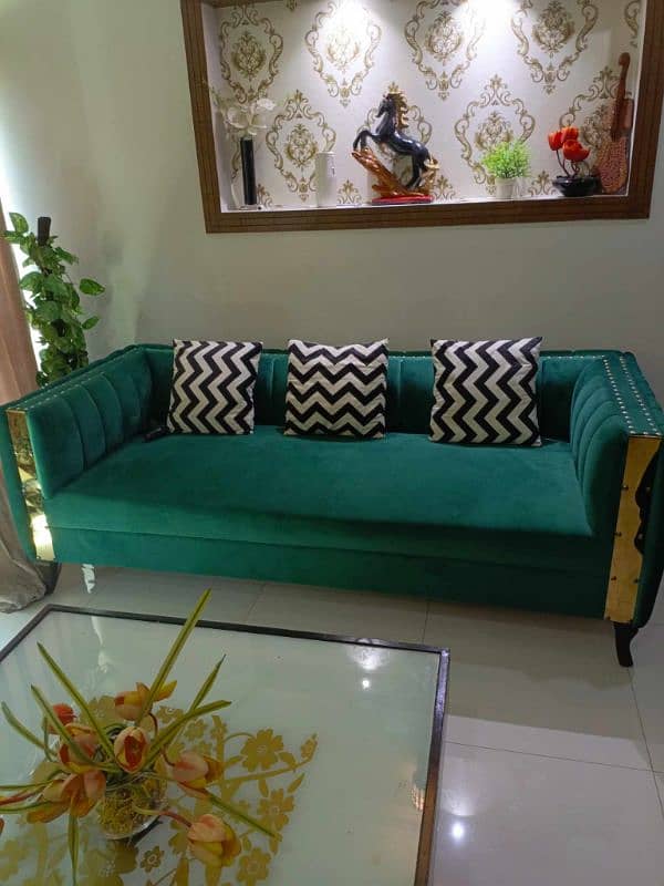 Sofa Set Green Spanish Style 5 Seater Table 2