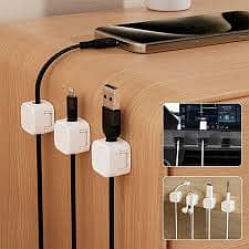 6pcs Cord Organizer Holder, Magnetic Desktop Cable Clip Management, H 3