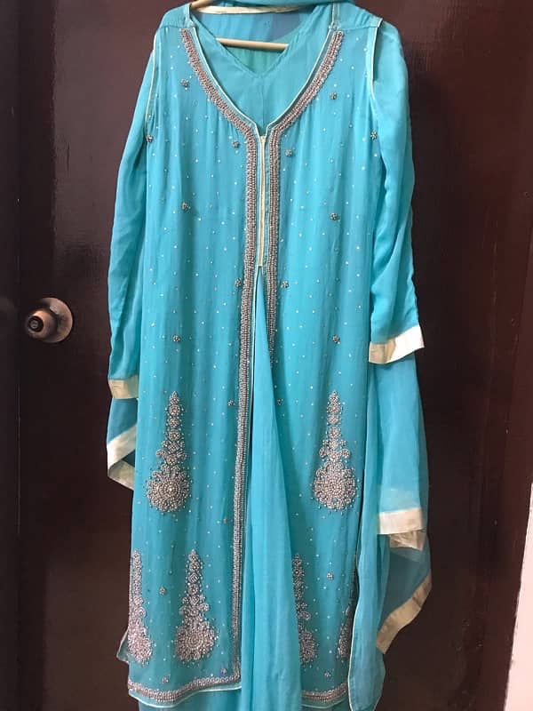 sea green 4 peace stitched wedding wear suit 0