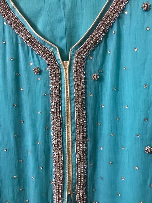 sea green 4 peace stitched wedding wear suit 2