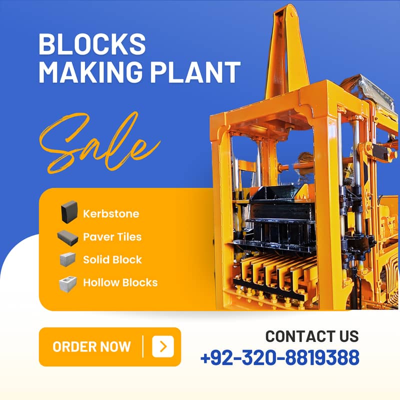 Concrete Pavers & Blocks making machinery for sale in Lahore 0