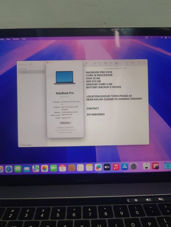 MacBook Pro 2018 Core i9 processor 0