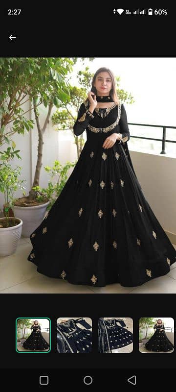 3 pcs women stitched chiffon sequins embroidered 3 pcs maxi suit 1