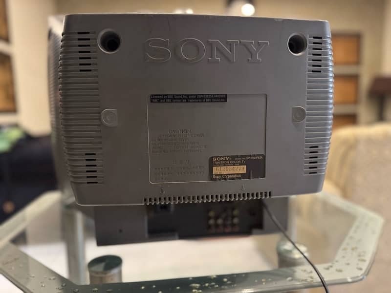 Sony TV with speakers and table 2