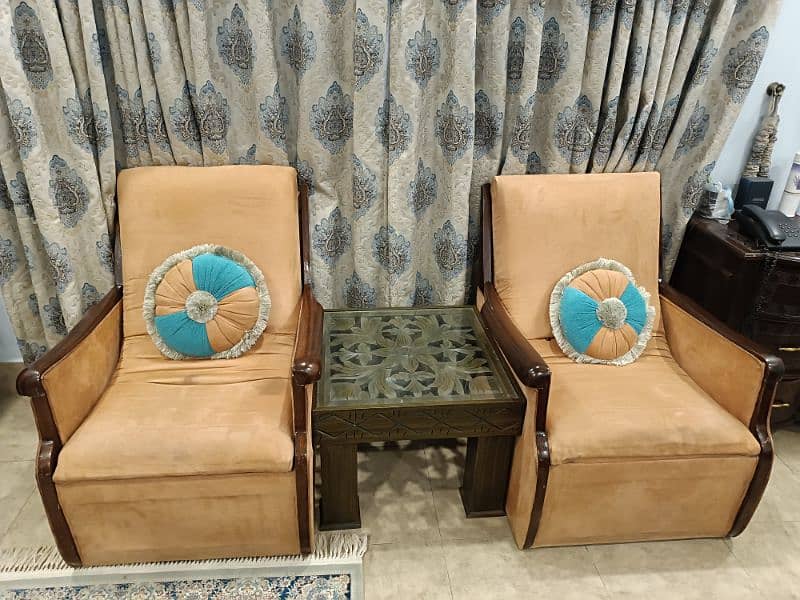 Two pairs coffee chairs/sofas 2